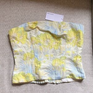 Reformation Yellow and Blue Floral Corset